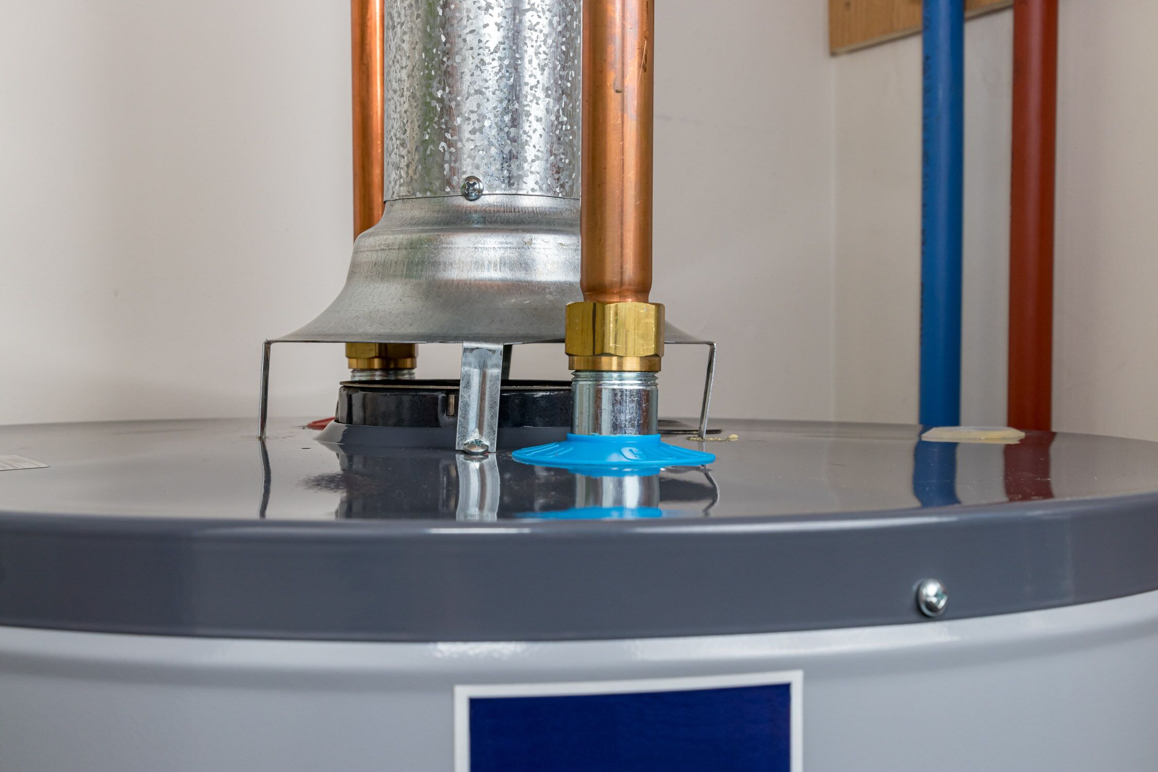 Top of a residential water heater, choose WyattWorks for your hot water heater repairman in Cleveland, OH. 